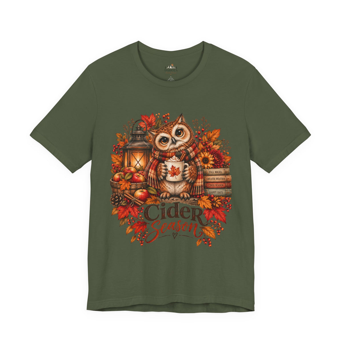 Cider Season Owl Shirt | Cozy Fall Shirt | Autumn Owl Graphic Tee | Cute Cider Season Shirt | Pumpkin Spice Fall Tee