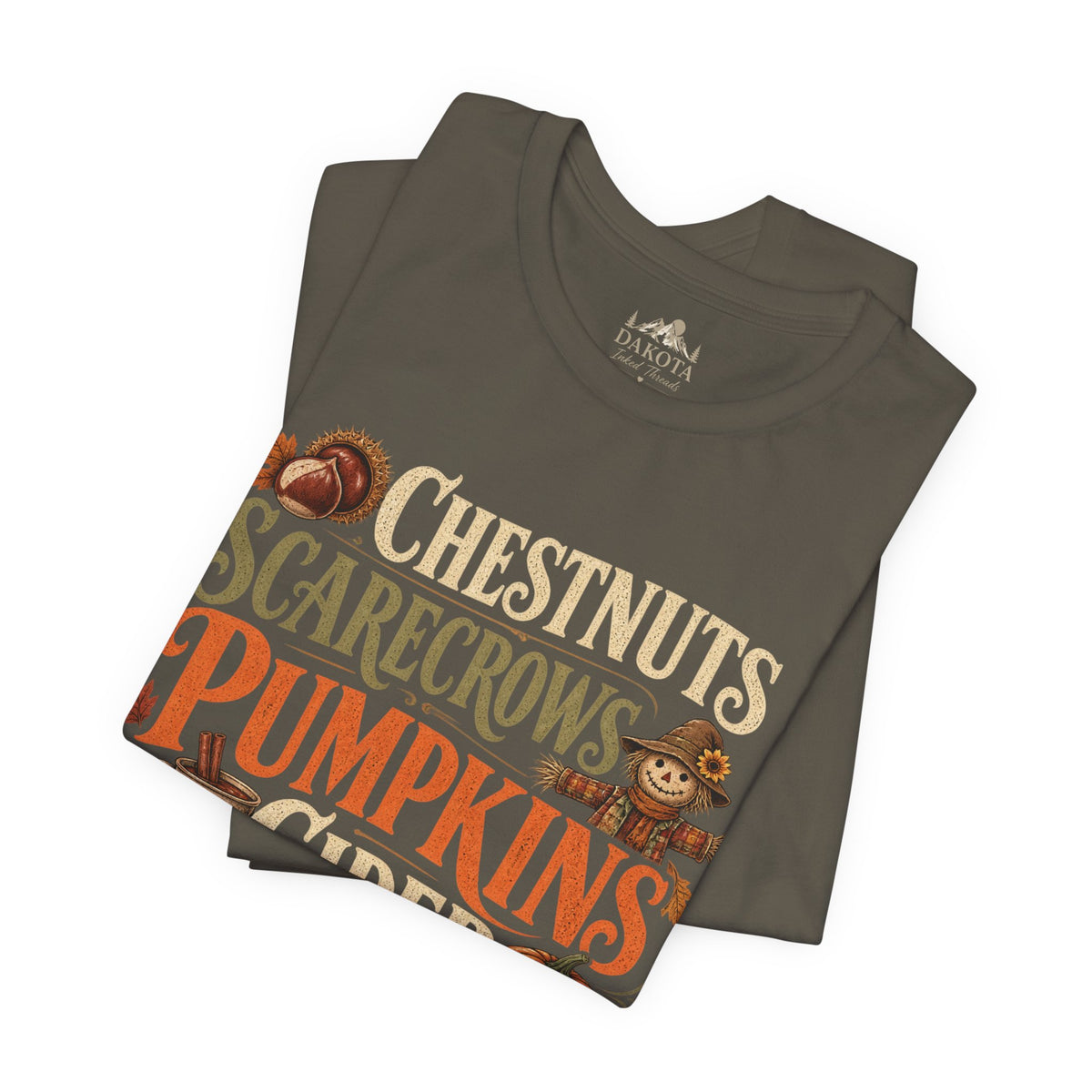 Fall Shirt | Pumpkins & Cider Tee | Cozy Autumn Shirt | Chestnuts Scarecrows Pinecones & Campfires | Fall Graphic Tee