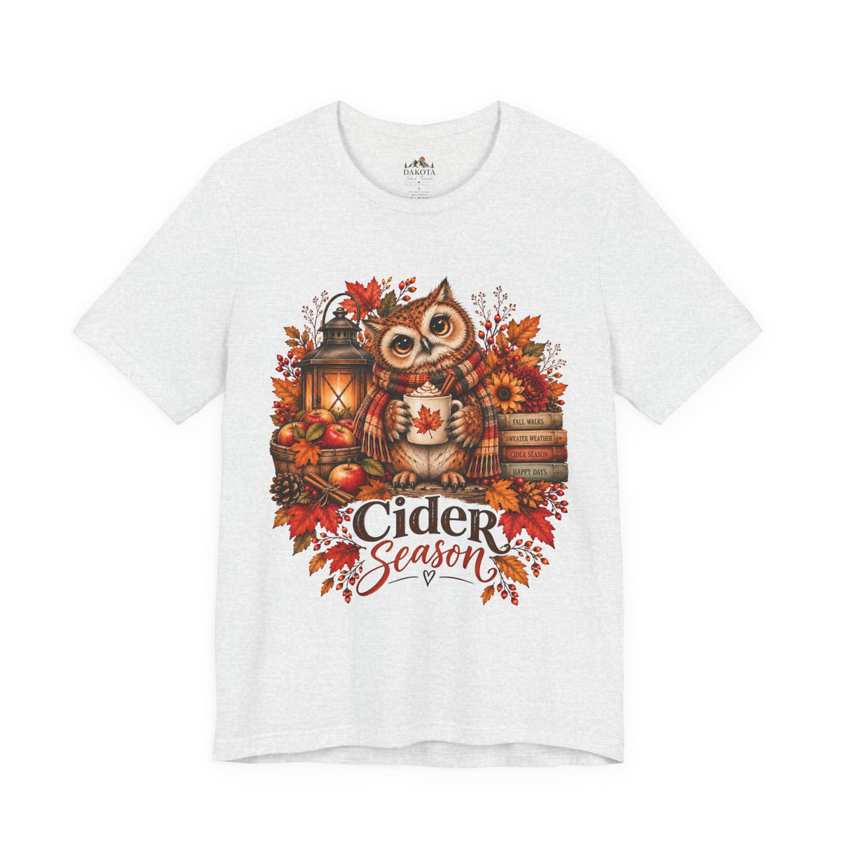 Cider Season Owl Shirt | Cozy Fall Shirt | Autumn Owl Graphic Tee | Cute Cider Season Shirt | Pumpkin Spice Fall Tee