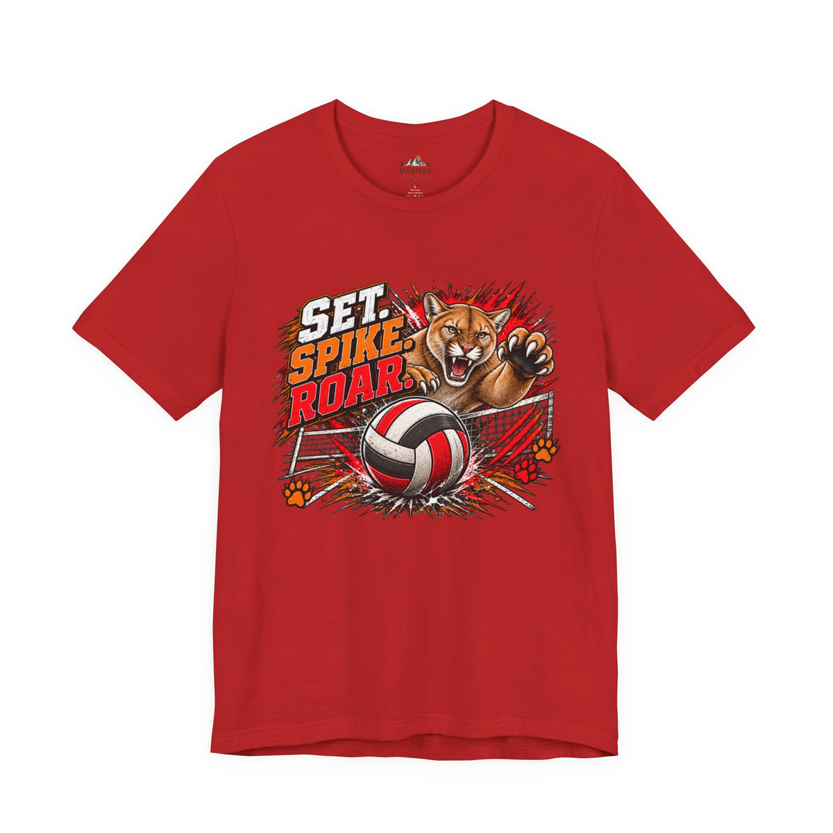 Spirit Wear Graphic Tee | Cougars Volleyball T-Shirt | Set Spike Roar Volleyball Shirt