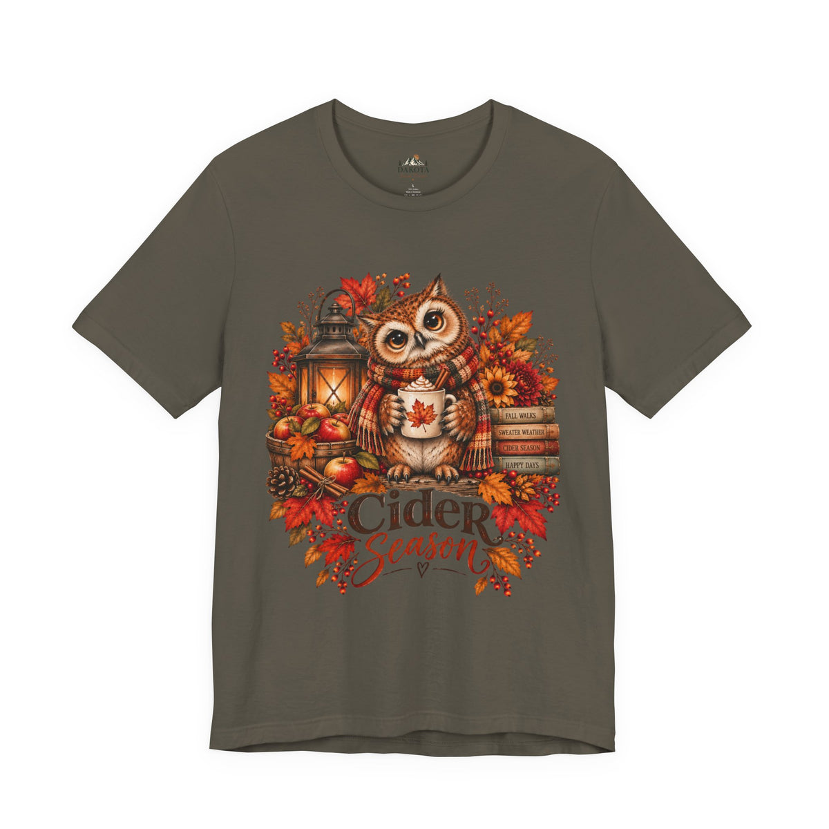 Cider Season Owl Shirt | Cozy Fall Shirt | Autumn Owl Graphic Tee | Cute Cider Season Shirt | Pumpkin Spice Fall Tee