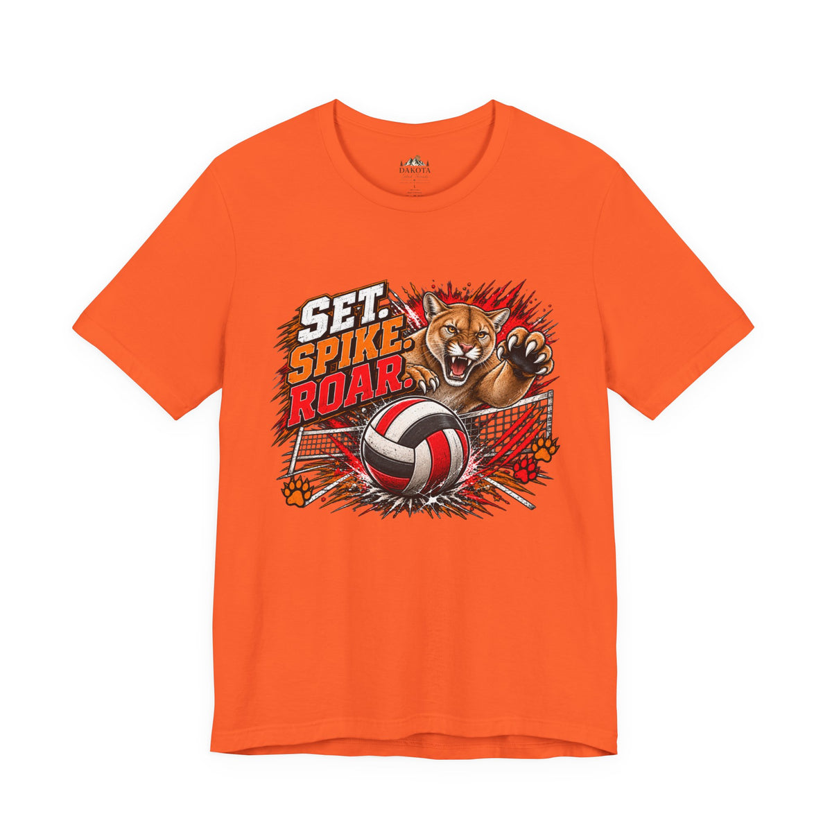 Spirit Wear Graphic Tee | Cougars Volleyball T-Shirt | Set Spike Roar Volleyball Shirt