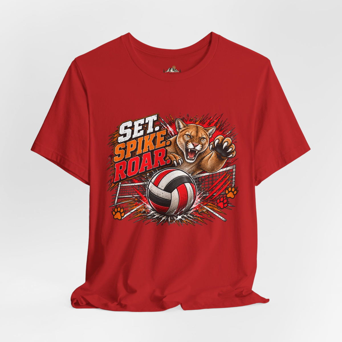 Spirit Wear Graphic Tee | Cougars Volleyball T-Shirt | Set Spike Roar Volleyball Shirt