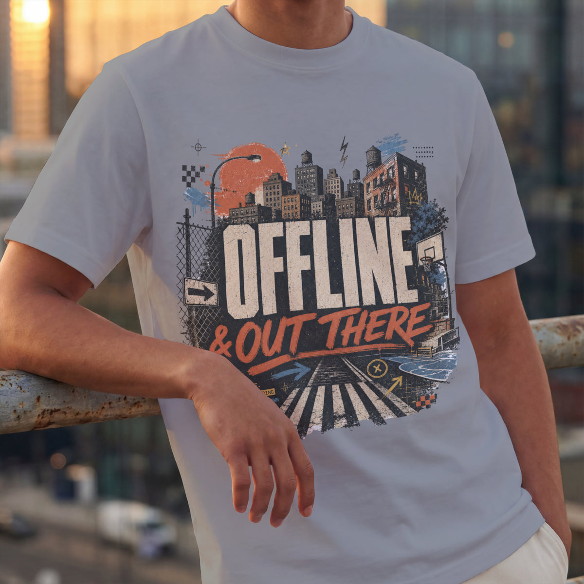 Offline & Out There Graphic Tee | Urban Adventure Streetwear Tee