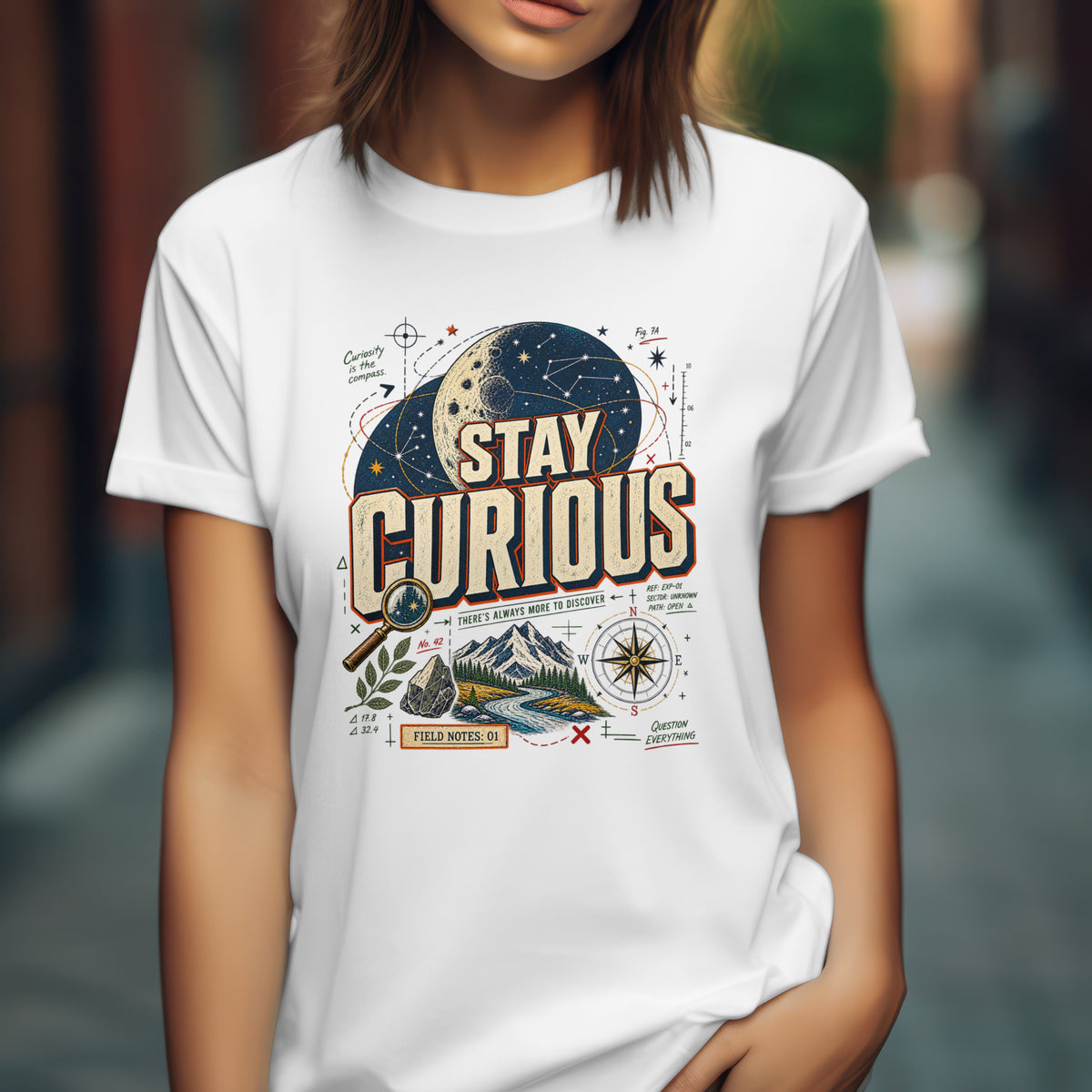 Stay Curious T-Shirt | Adventure Graphic Tee for Teens & Tweens | Science & Exploration Shirt | Youth Unisex Shirt
