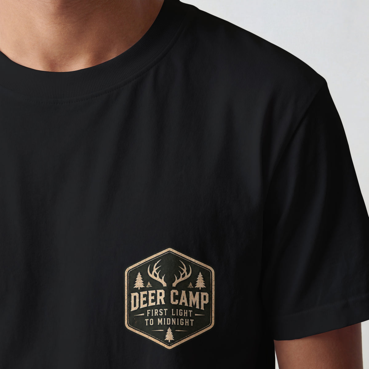 Deer Camp Graphic T-shirt — First Light to Midnight — Hunting Camp Shirt