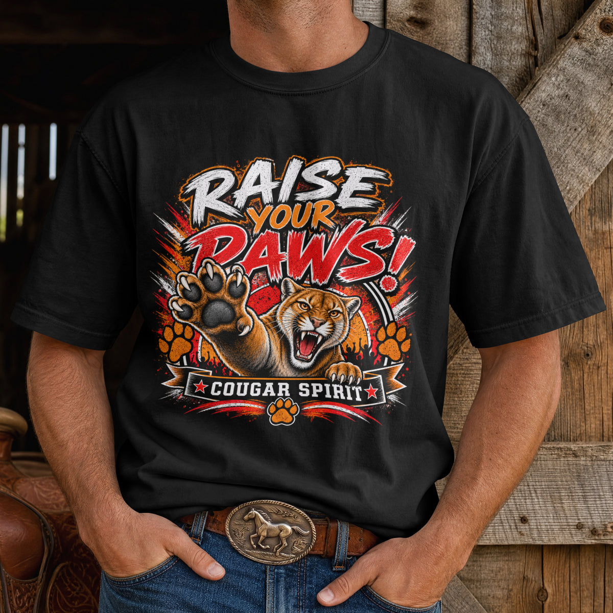 Spirit Wear Graphic Tee | Cougar Spirit T-shirt | Raise Your Paws Shirt