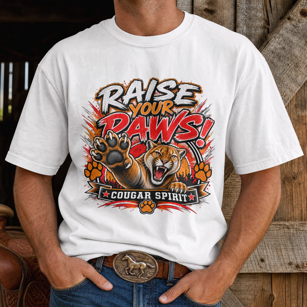 Spirit Wear Graphic Tee | Cougar Spirit T-shirt | Raise Your Paws Shirt