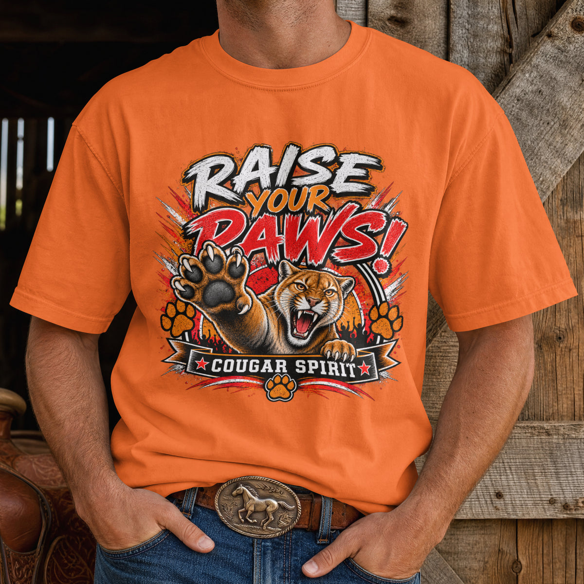 Spirit Wear Graphic Tee | Cougar Spirit T-shirt | Raise Your Paws Shirt