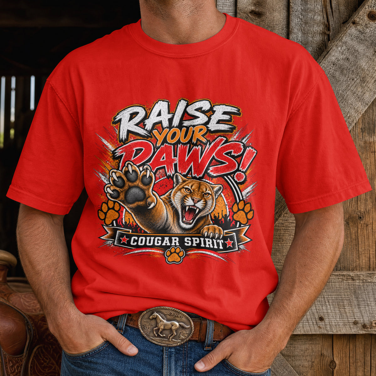 Spirit Wear Graphic Tee | Cougar Spirit T-shirt | Raise Your Paws Shirt