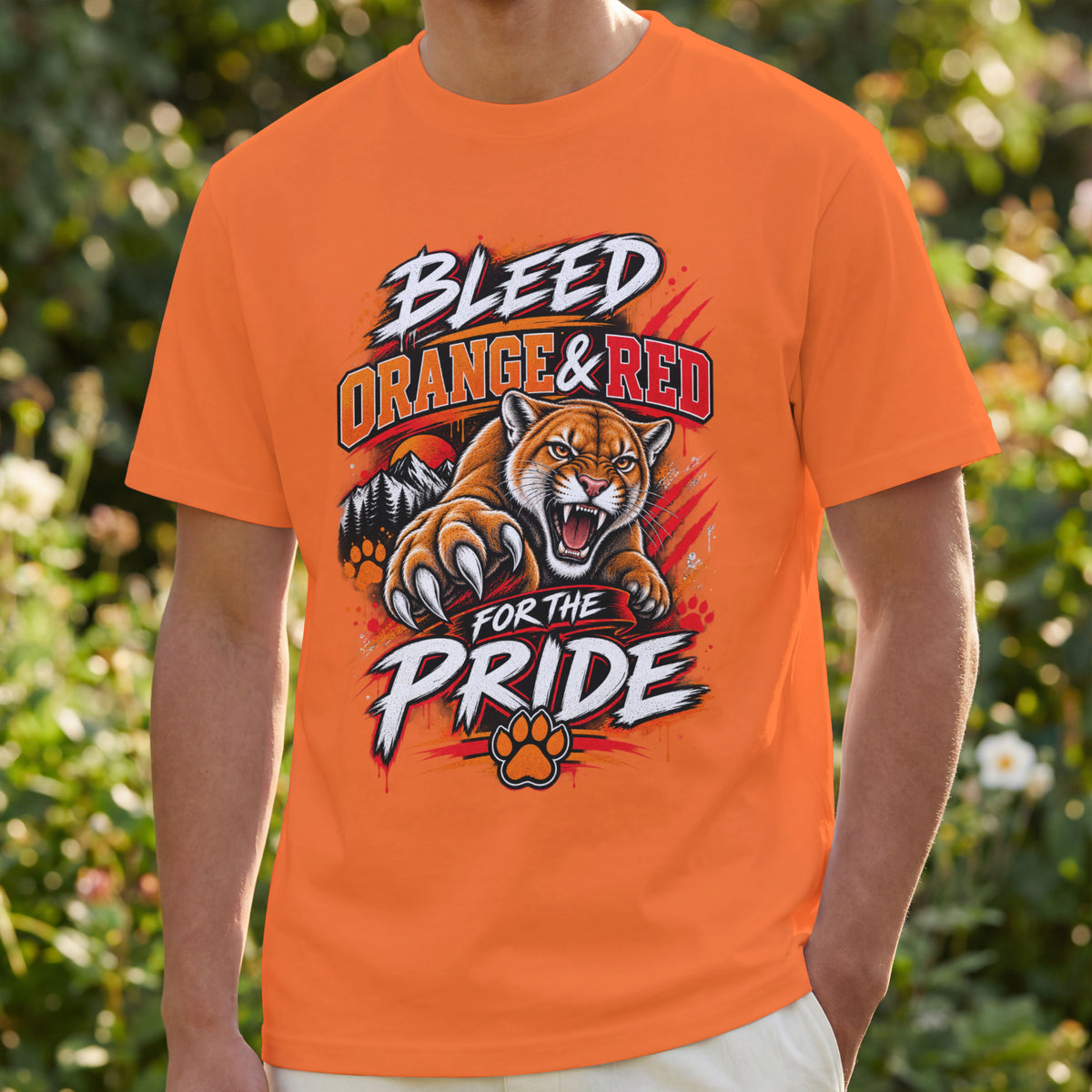 Cougar Spirit Wear Graphic Tee | Bleed Orange & Red for the Pride Fan T-shirt