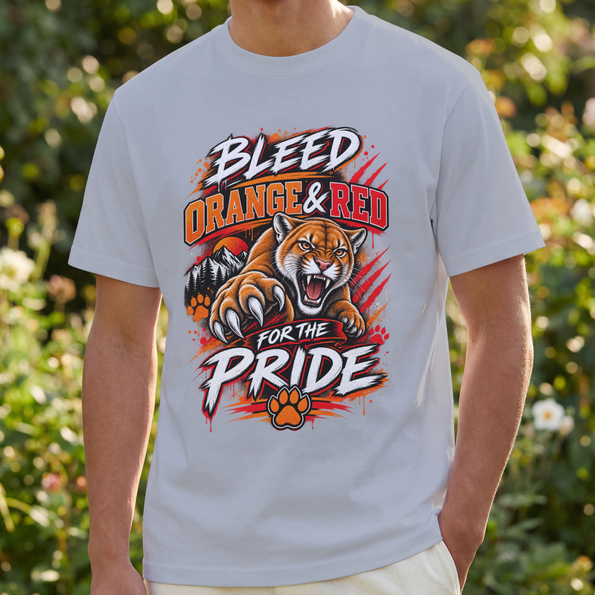 Cougar Spirit Wear Graphic Tee | Bleed Orange & Red for the Pride Fan T-shirt