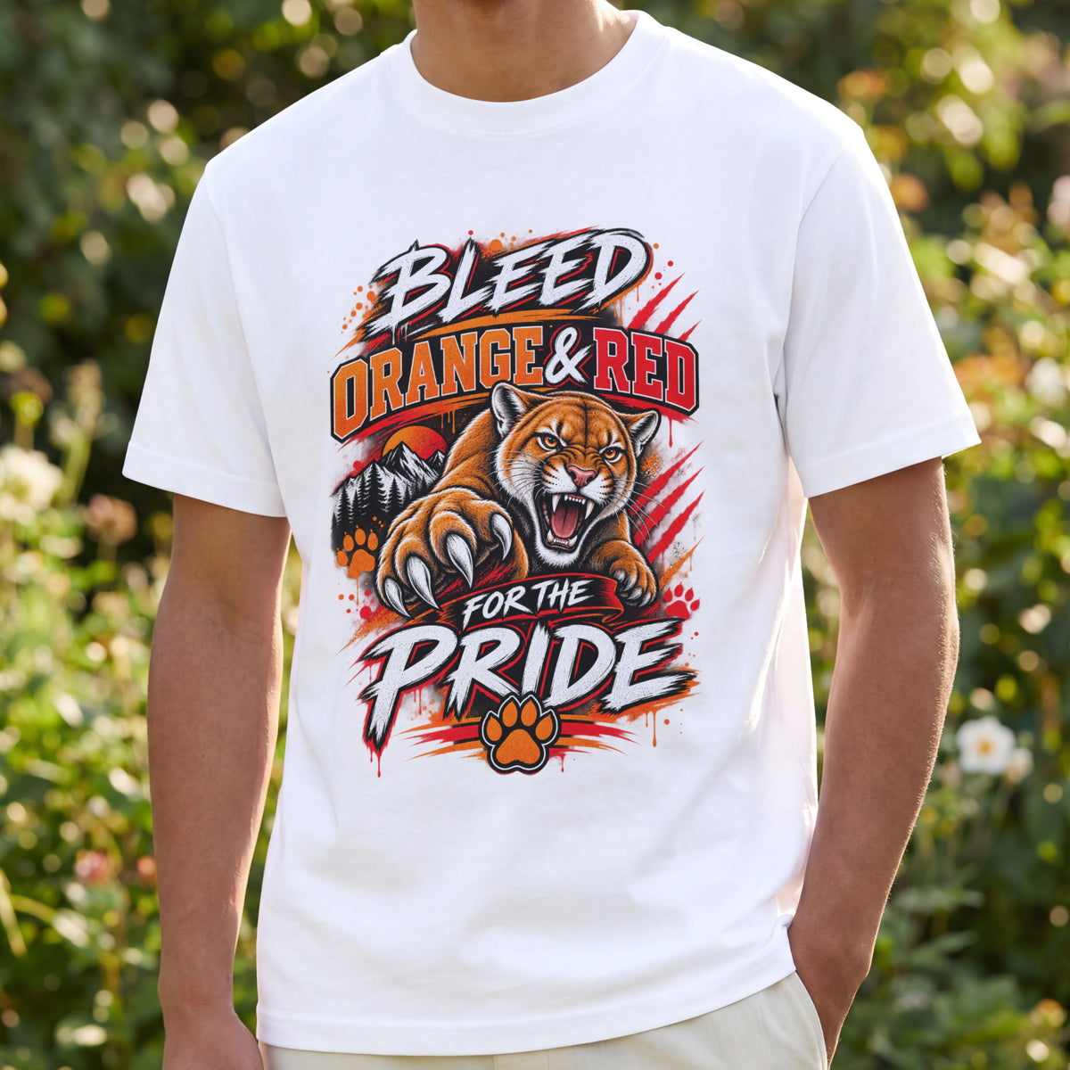 Cougar Spirit Wear Graphic Tee | Bleed Orange & Red for the Pride Fan T-shirt