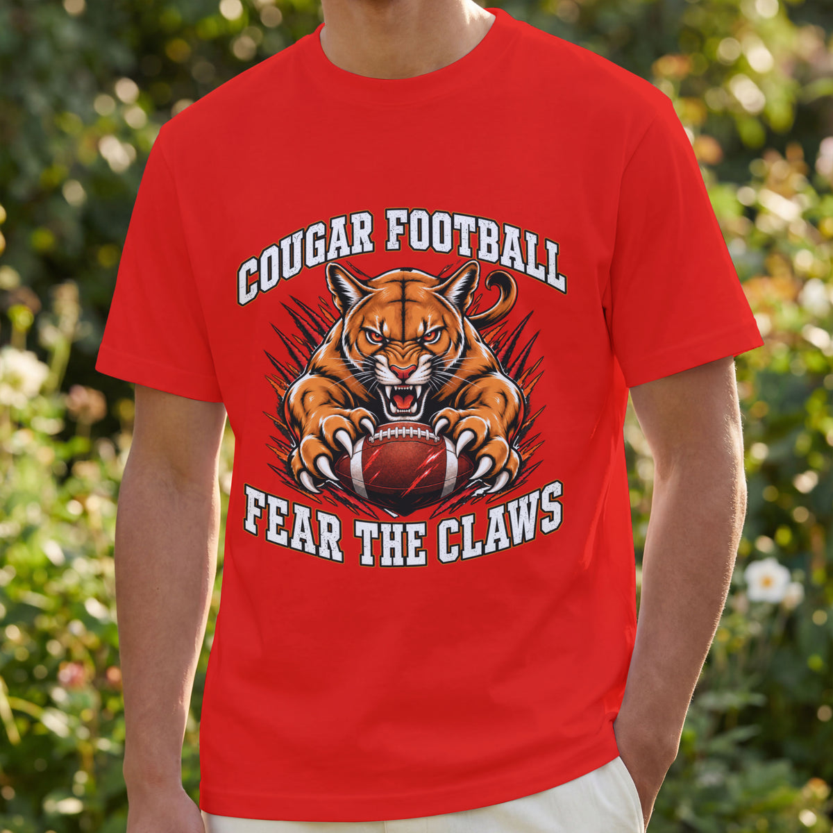 Cougar Football Spirit Wear | Cougar Pride Graphic Tee | Fear the Claws Cougar Football T-shirt