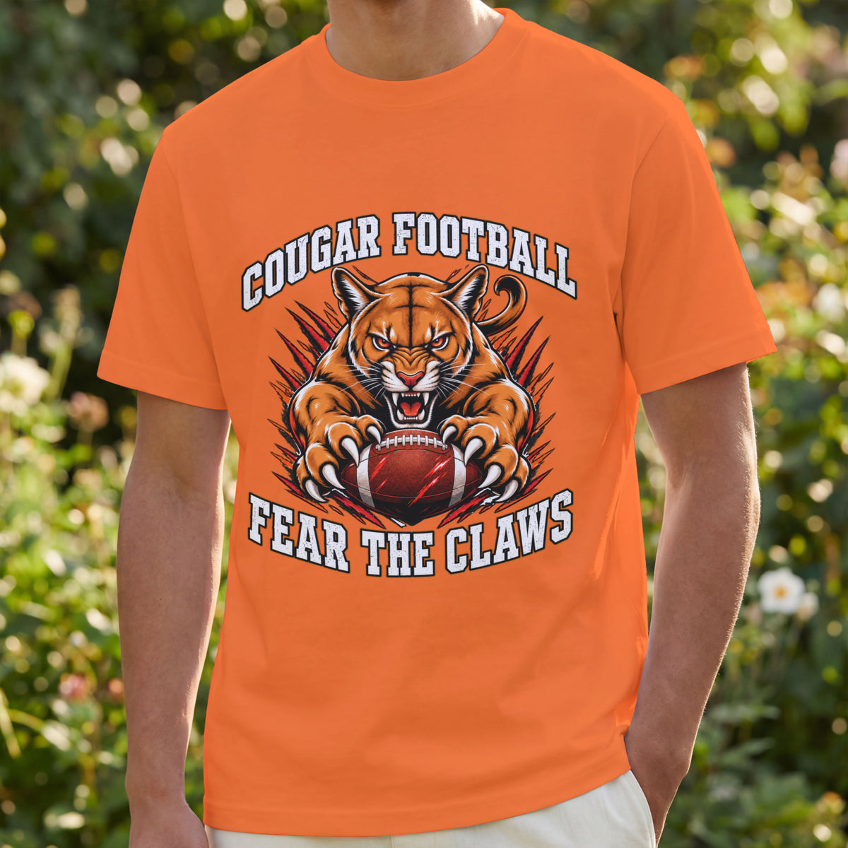 Cougar Football Spirit Wear | Cougar Pride Graphic Tee | Fear the Claws Cougar Football T-shirt