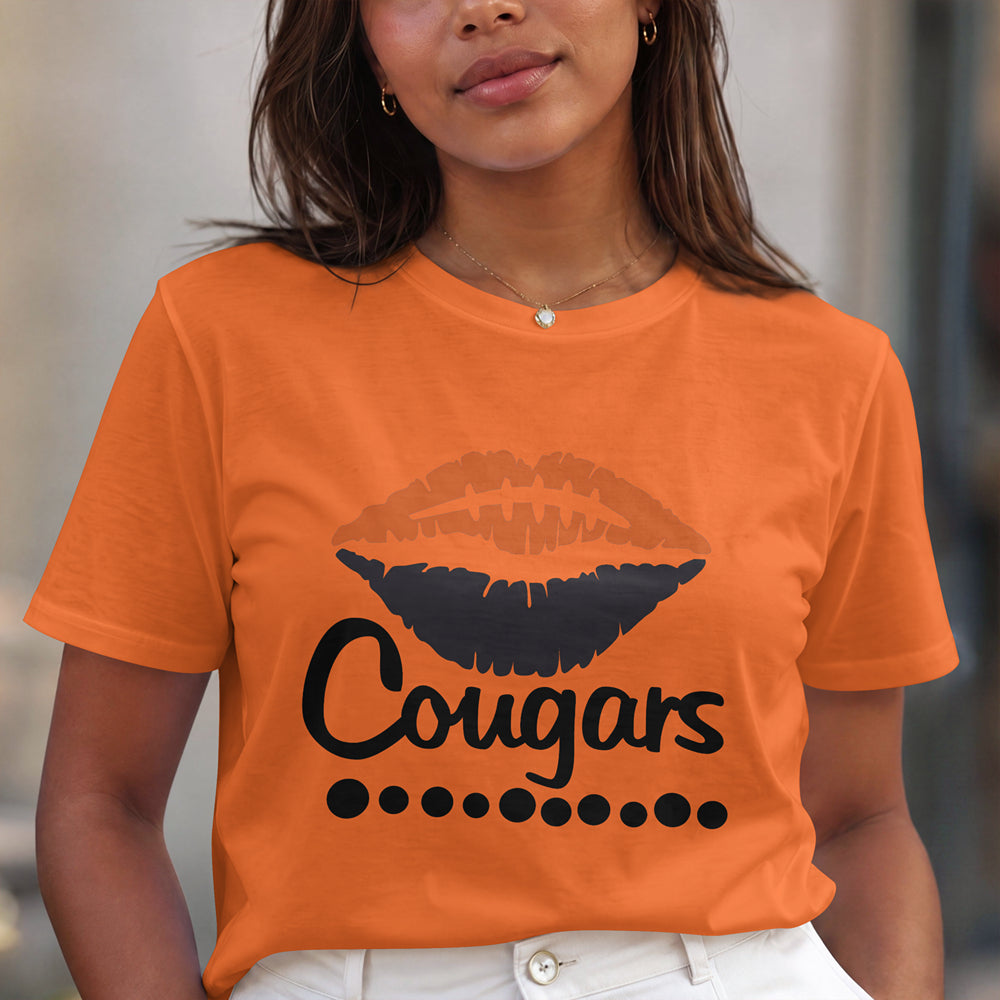 Cougars Lips School Spirit Shirt | Cougar Spirit Wear| School Football Fan Shirt