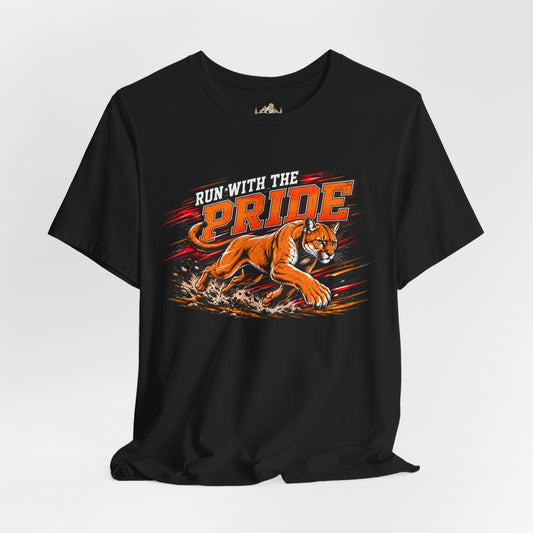 Cougar Spirit Wear Graphic Tee | Cougar Cross Country/Track & Field T-shirt | Cougar Run with the Pride Shirt
