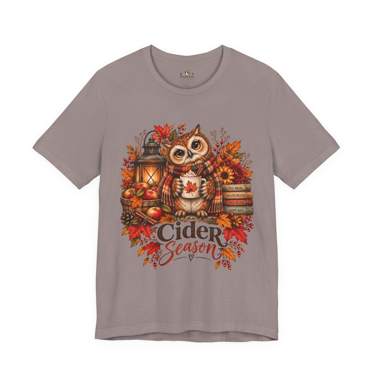 Cider Season Owl Shirt | Cozy Fall Shirt | Autumn Owl Graphic Tee | Cute Cider Season Shirt | Pumpkin Spice Fall Tee